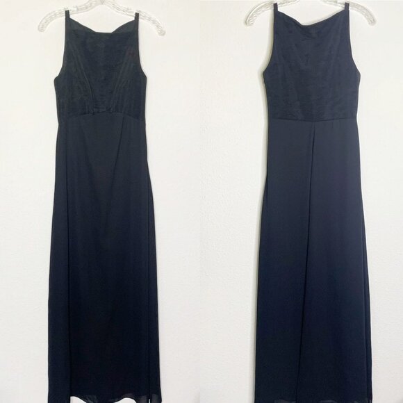 Vintage Susan Roselli for VIJack Black Maxi Evening Dress - Picture 1 of 11